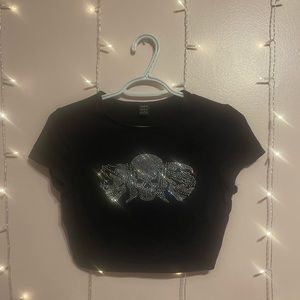 bling skeleton crop top